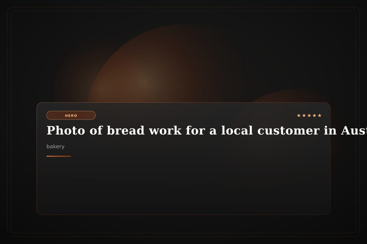 Photo of bread work for a local customer in Austin