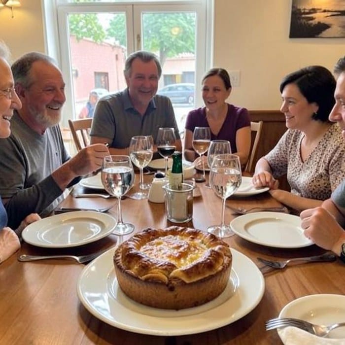 A freshly baked dessert ready to share around the table
