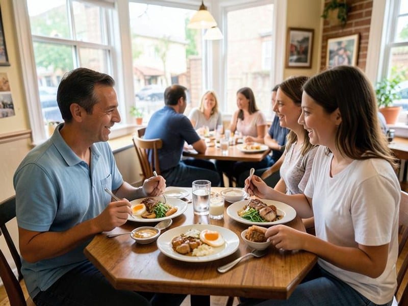 Freshly prepared breakfast served at a welcoming neighborhood restaurant