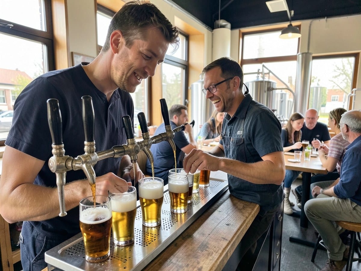 Bartender pouring a tasting flight