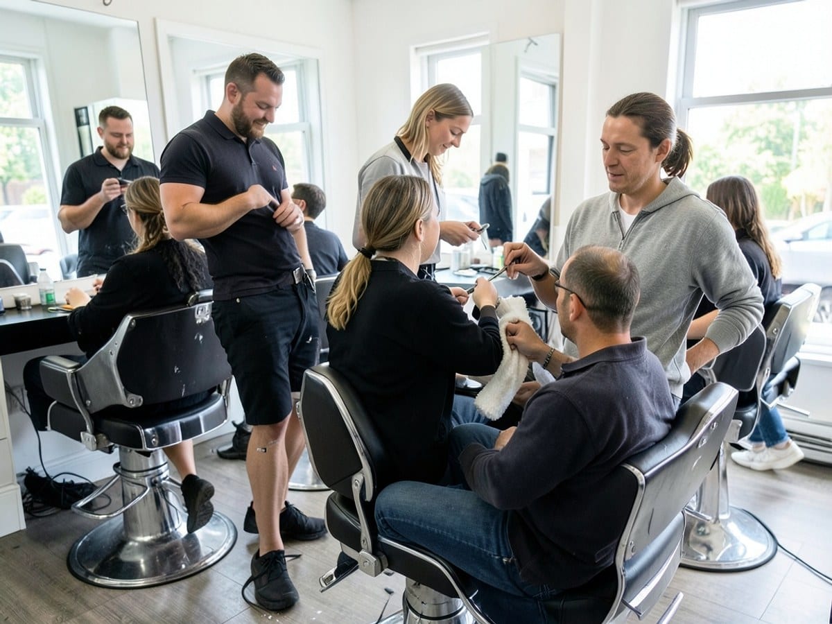 The Sample Barber Co team