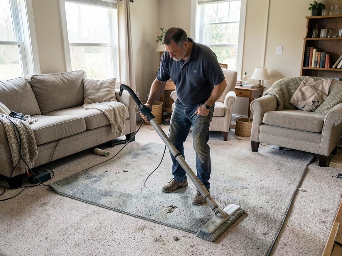 Before the work: Carpet Deep Cleaning