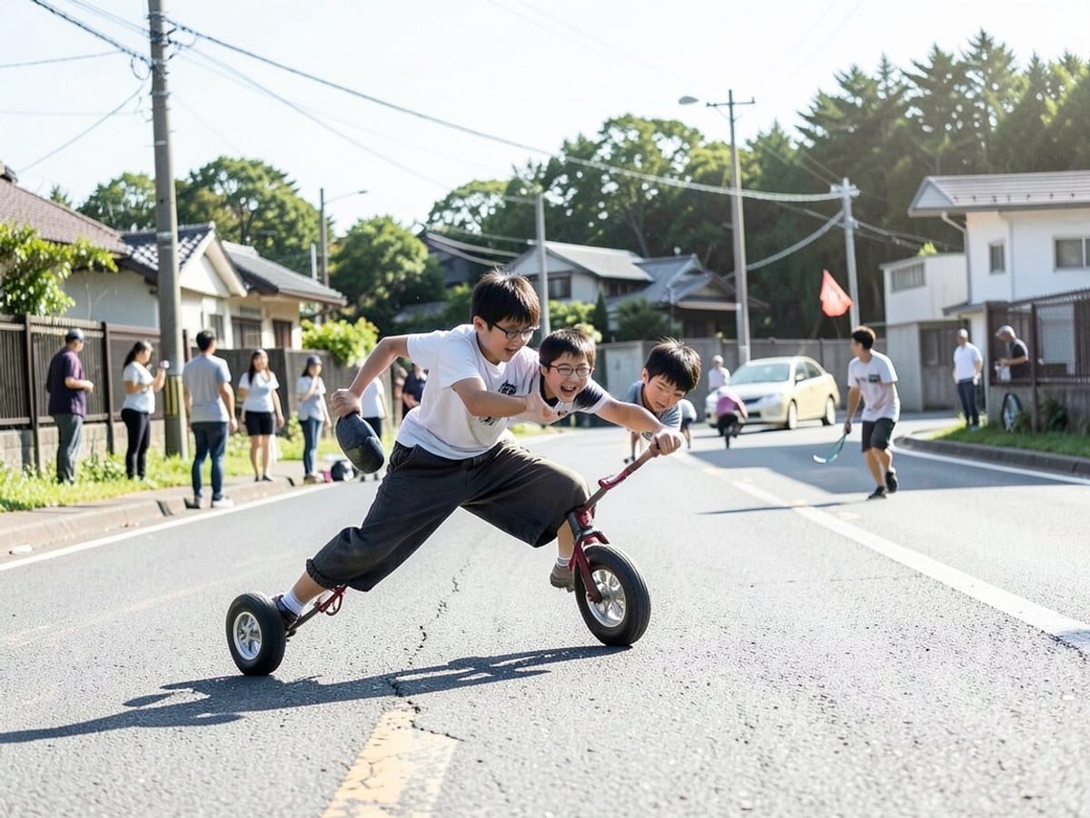 Student practicing a turn on a local road