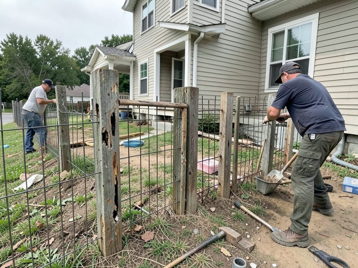 Before the work: Wood Fence Installation
