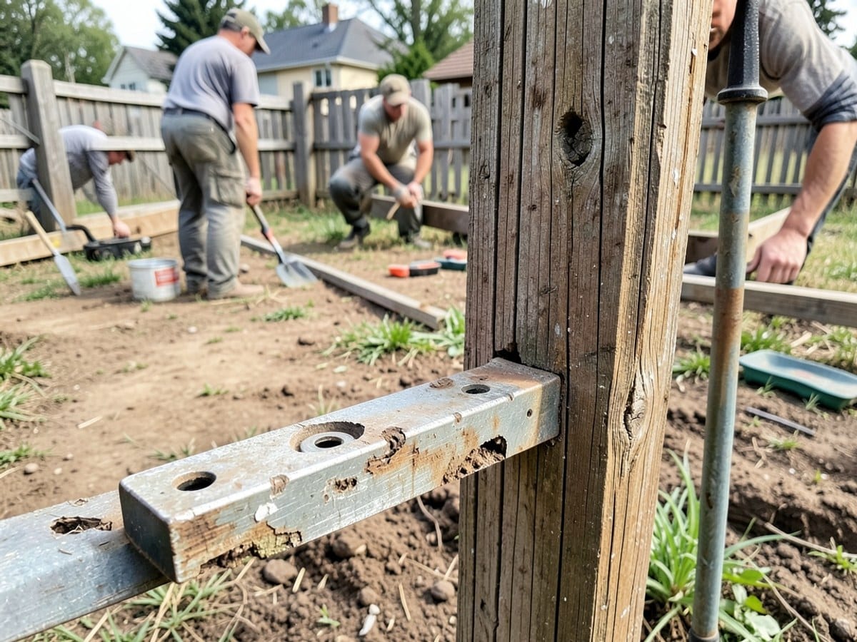 Before the work: Vinyl Fence Installation