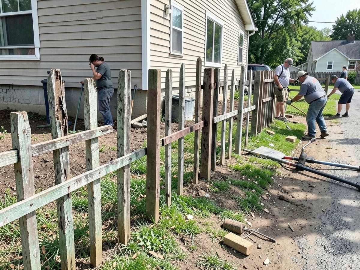 Before the work: Wood Fence Installation