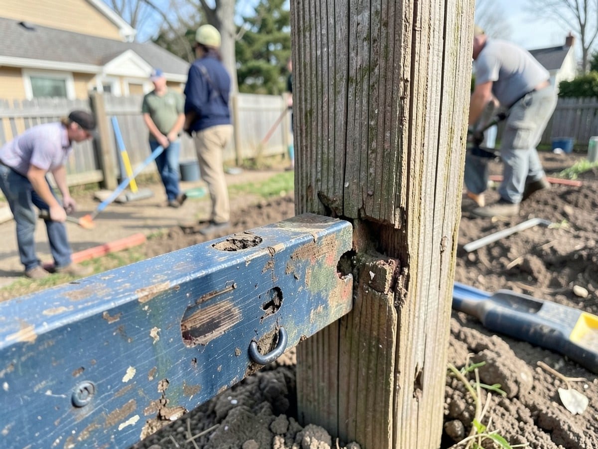Before the work: Vinyl Fence Installation