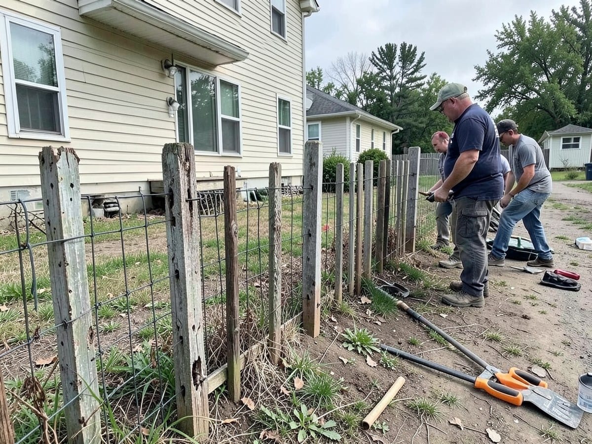 Before the work: Wood Fence Installation