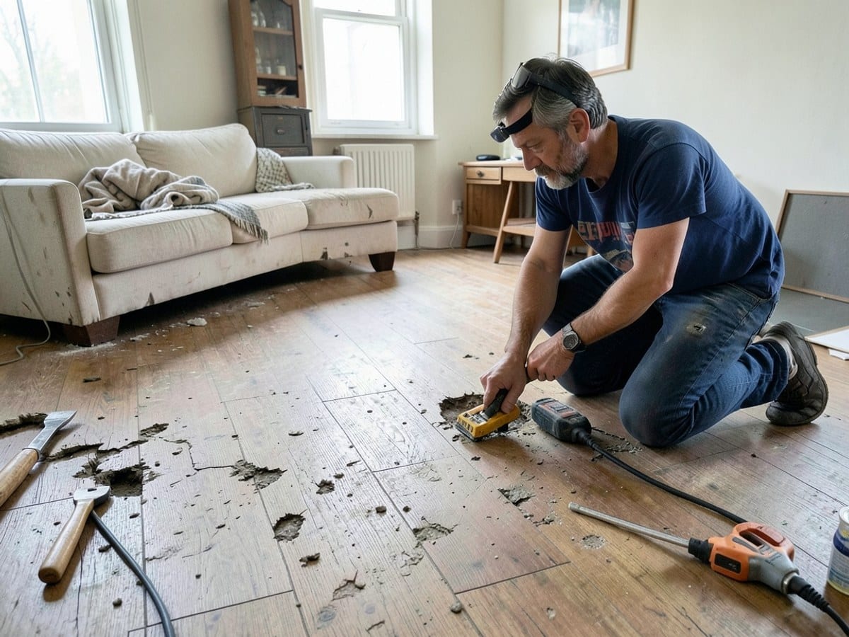 Before the work: Hardwood Flooring
