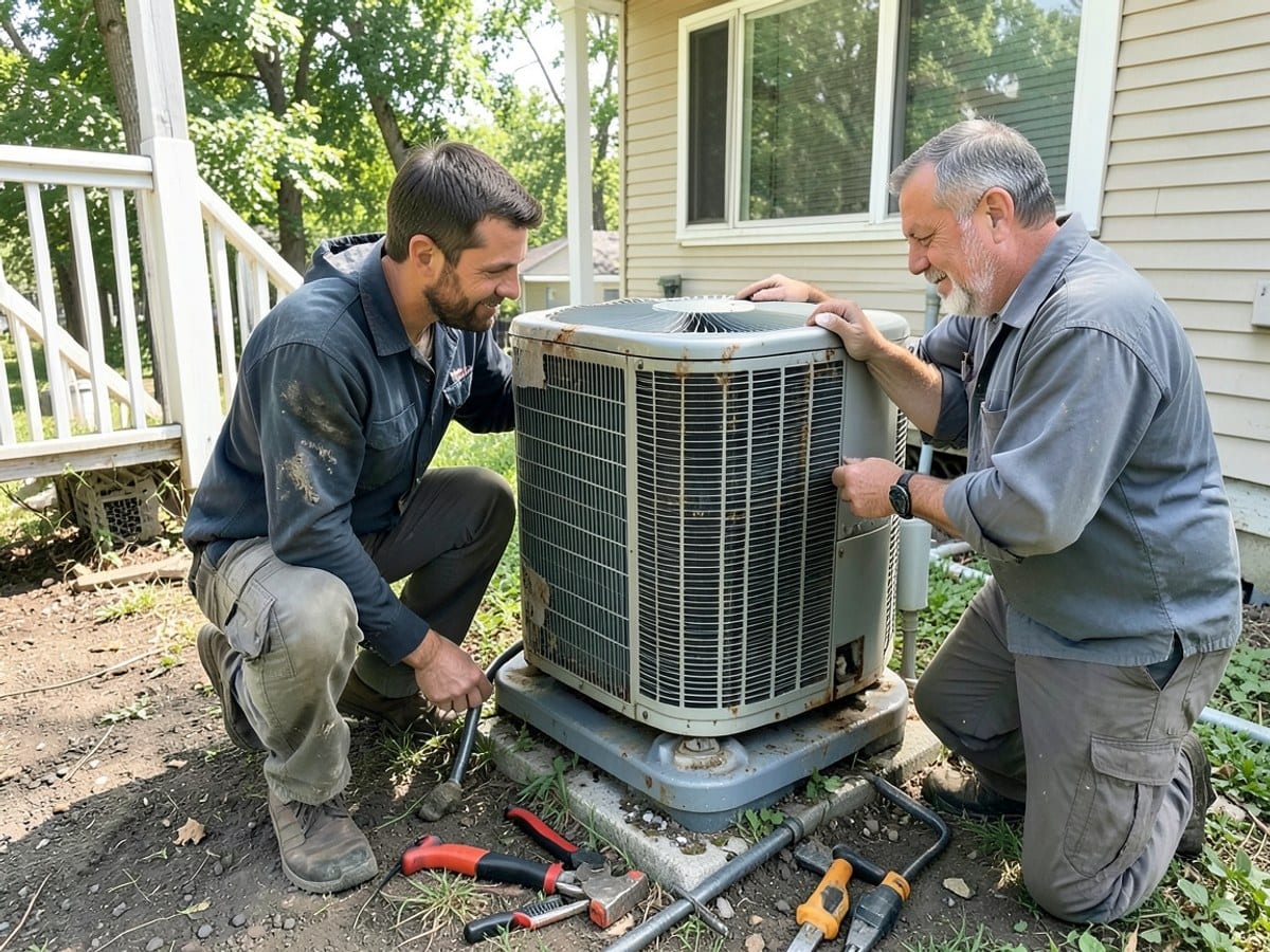 Before the work: AC Repair