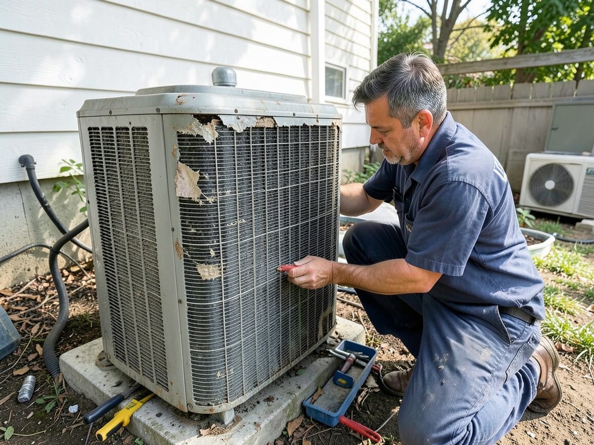 Before the work: AC Repair