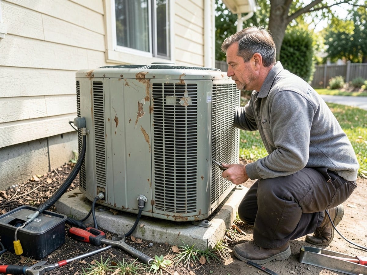 Before the work: AC Repair