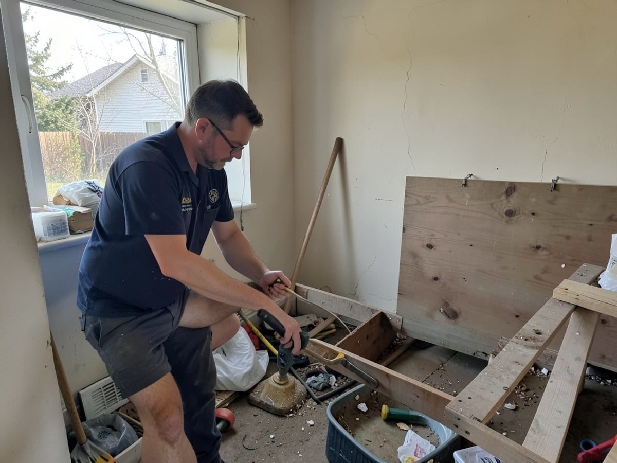Lead technician reviewing a room cleanout