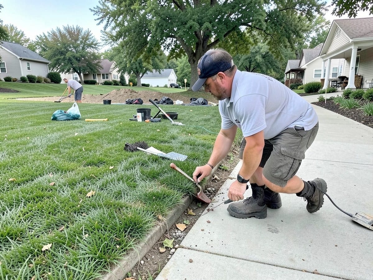 After the work: Lawn Edging
