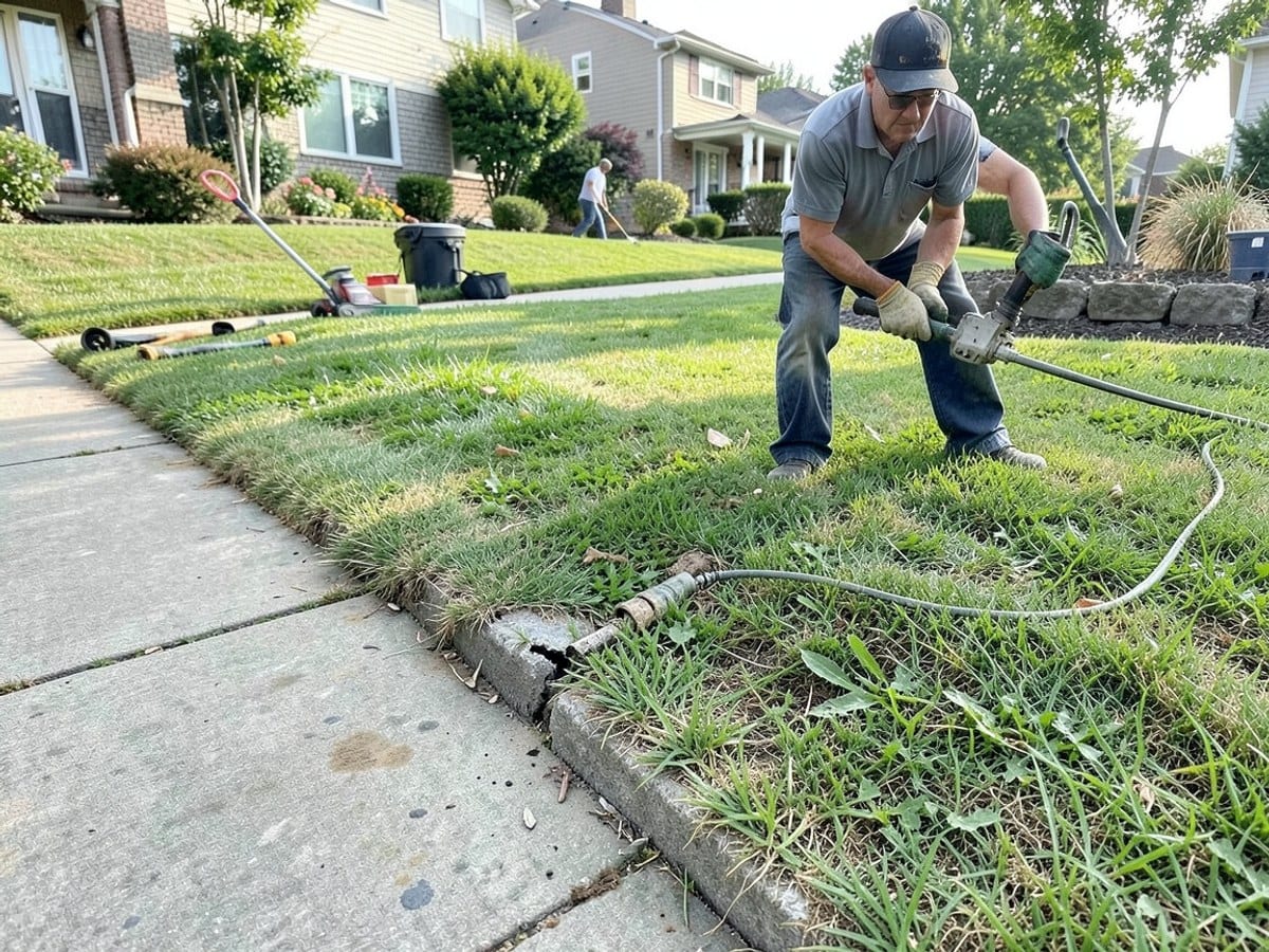 Before the work: Lawn Edging