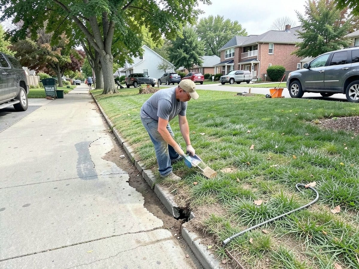 Before the work: Lawn Edging