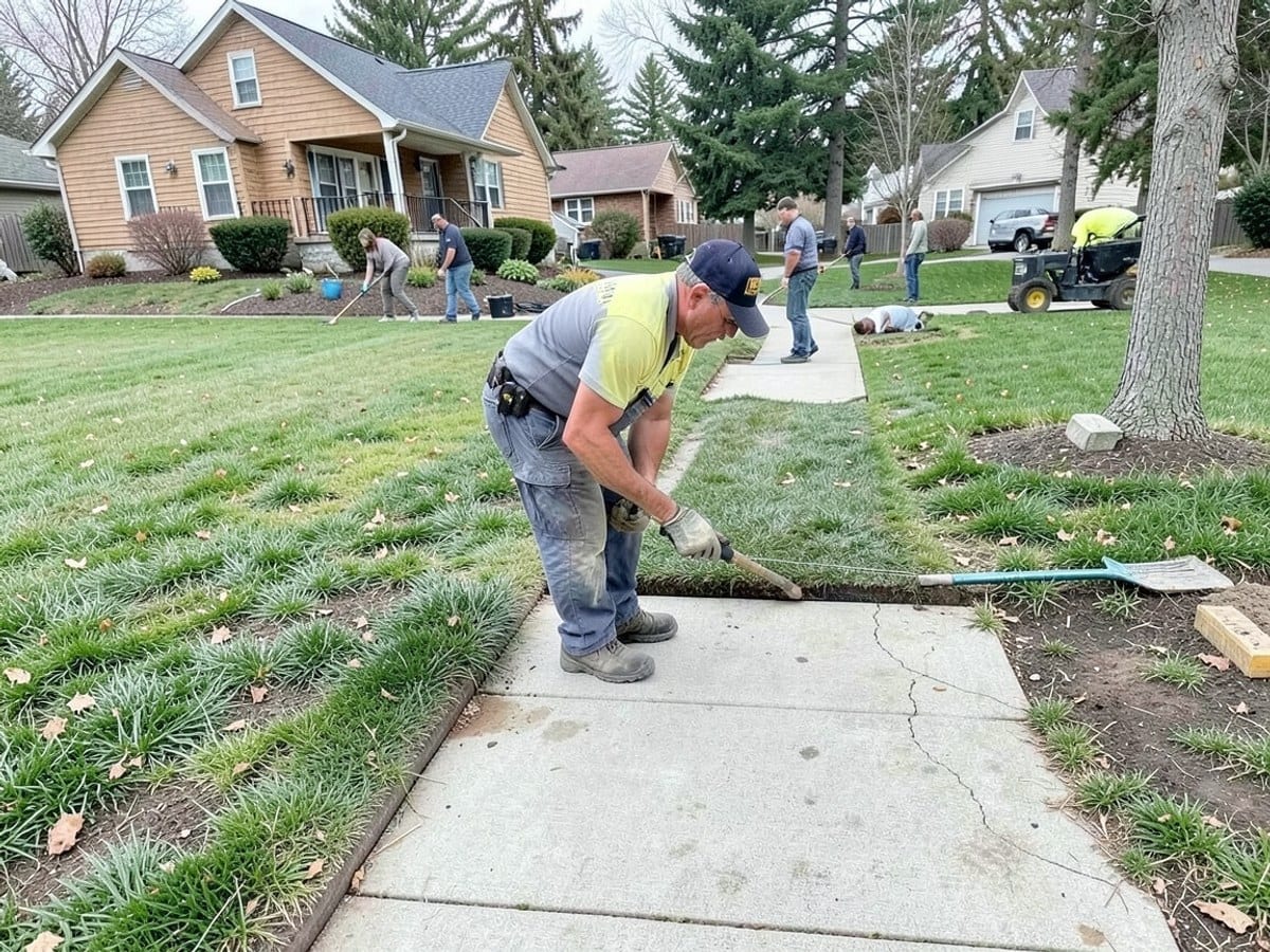 After the work: Lawn Edging