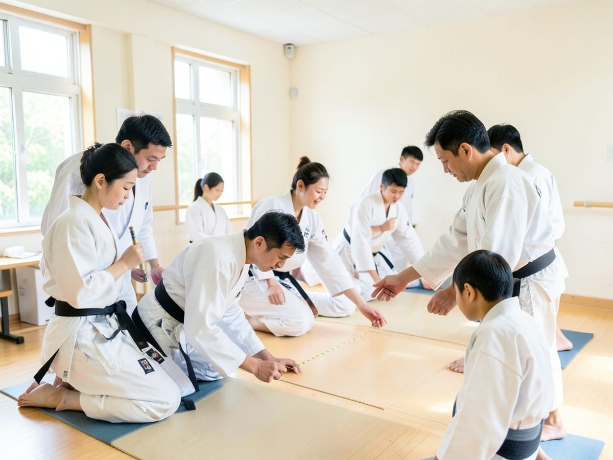 Adult students following a technique demonstration