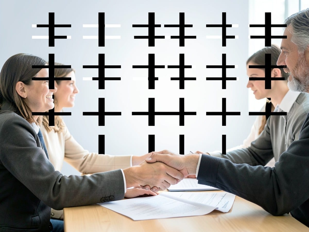 grid of alternating white and black crosses creates a symmetrical and balanced design against a gradient background.