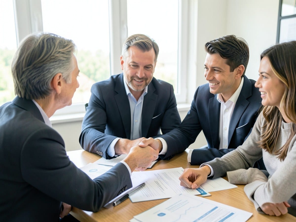 Homebuyers sharing questions with a broker
