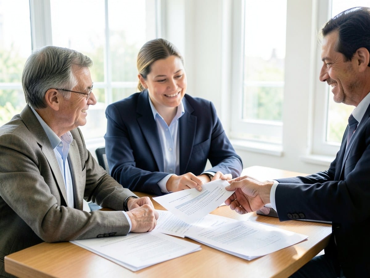 Associate explaining a disclosure page