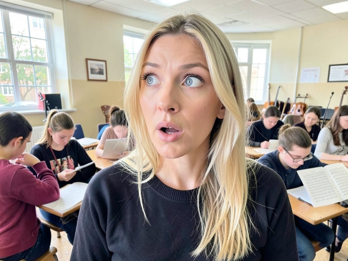 blonde woman, surprised, gazes left with blue eyes, part of a the client's business news segment titled "now".