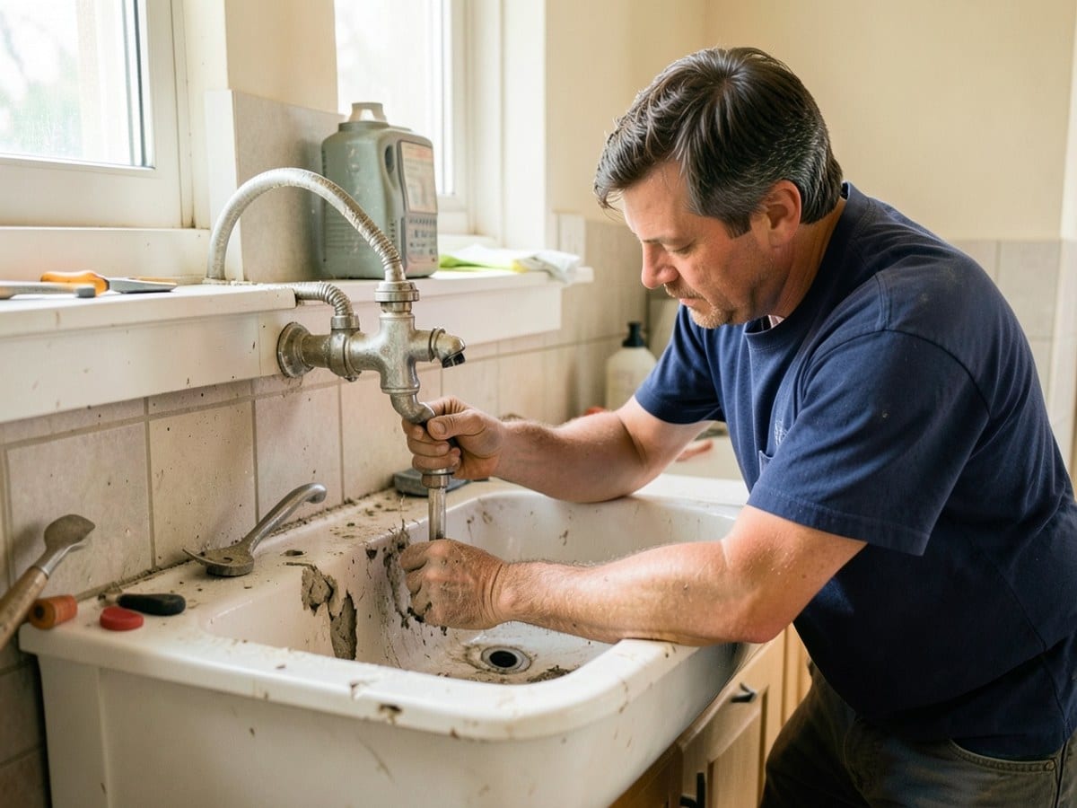 Before the work: Leak Repair