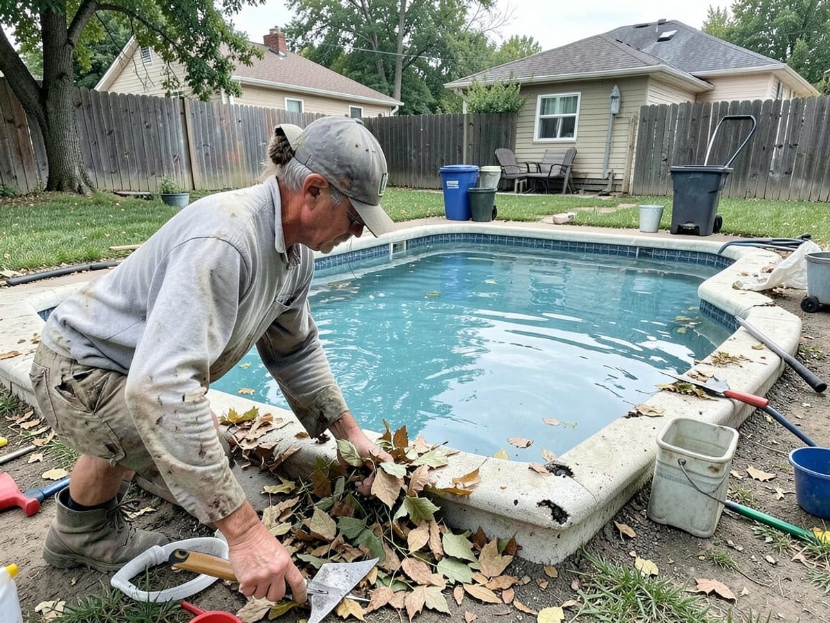 Before the work: Pool Cleaning