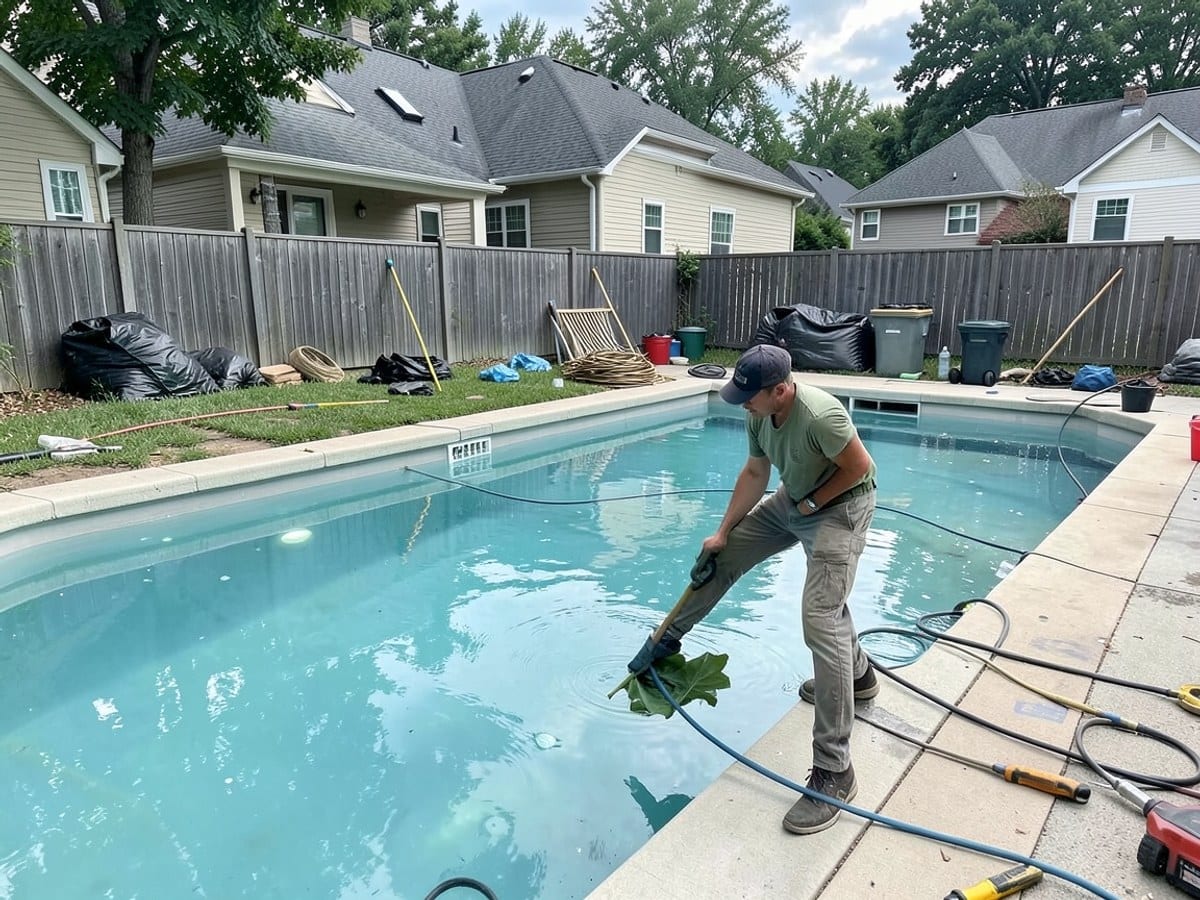 After the work: Pool Cleaning