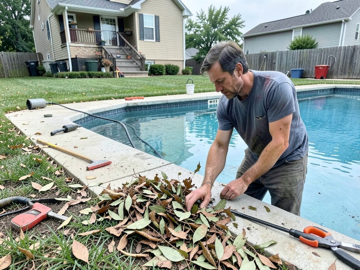 Before the work: Pool Cleaning