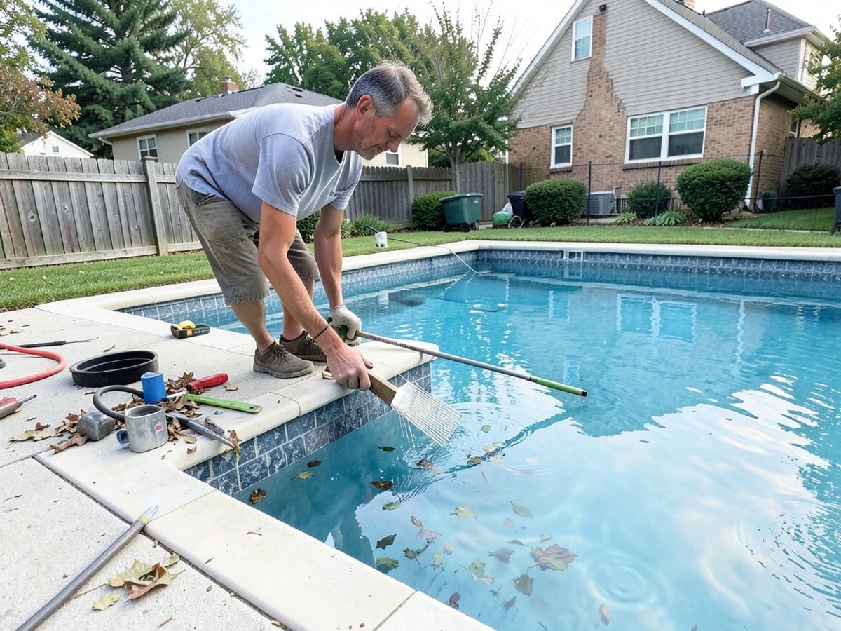 After the work: Pool Cleaning
