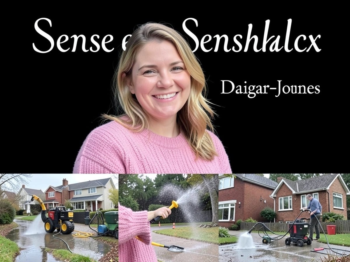 promotional poster for "Sense and Sensibility" by Daisy Edgar-Jones features a woman in a pink sweater, smiling against a black background with the title and author's name displayed.