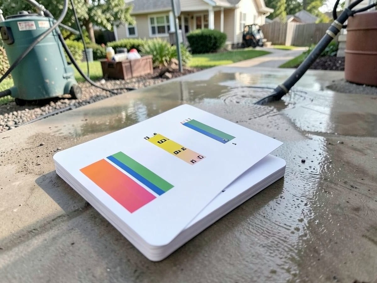 tagline-generating game features a white card with seven colored stripes and a stack of white cards with letters, encouraging players to fill in the missing letters.