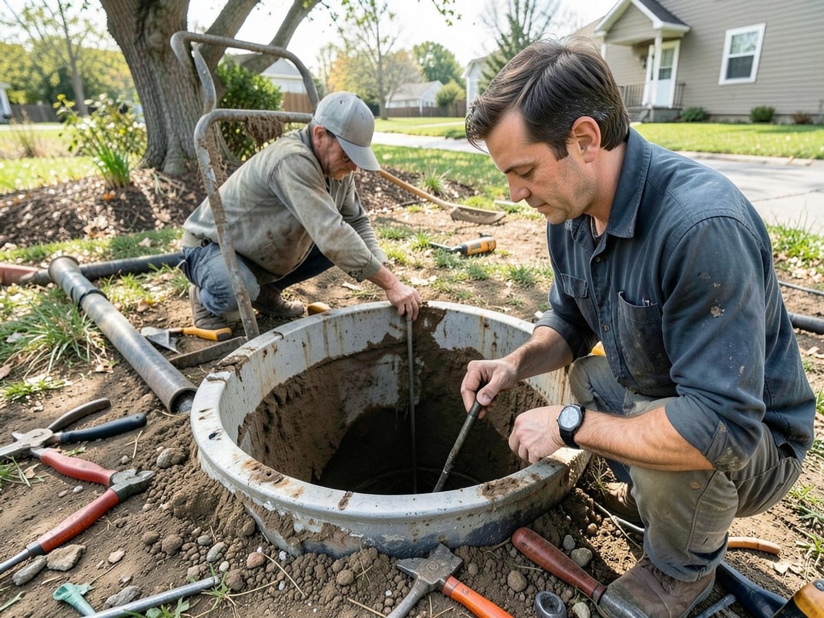Before the work: Septic Tank Pumping