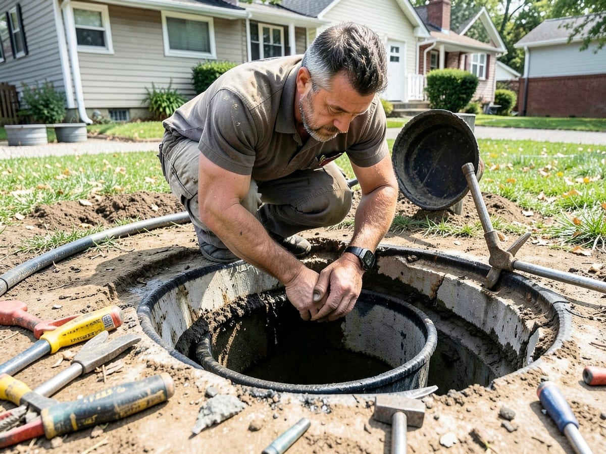 Before the work: Septic Tank Pumping