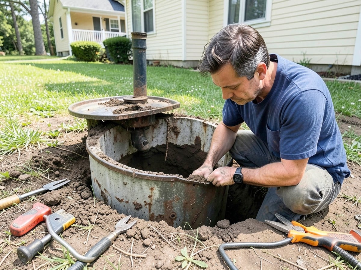 Before the work: Septic Tank Pumping