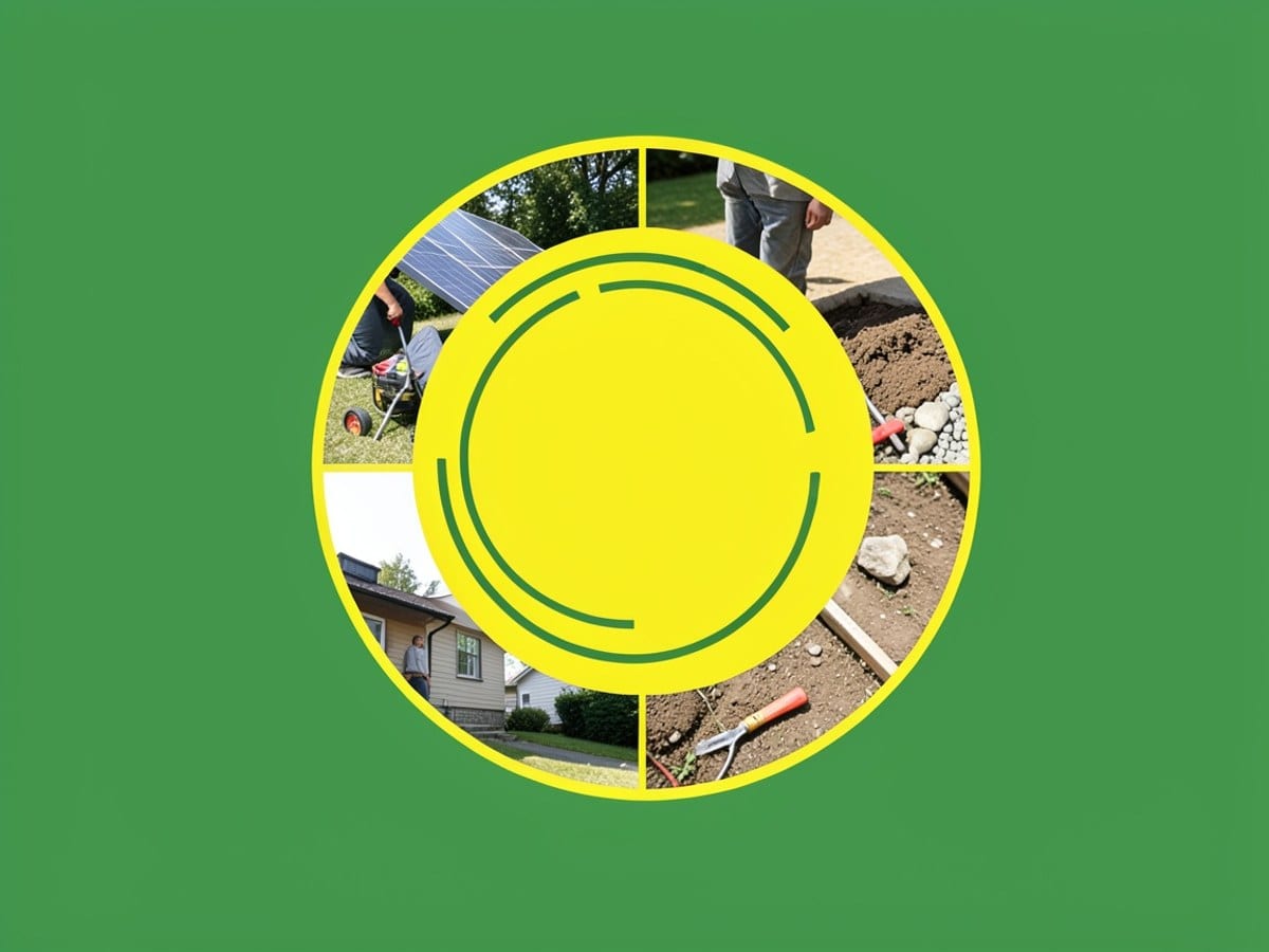 yellow circle with curved lines is positioned in the center of a green background, creating a simple yet striking design.