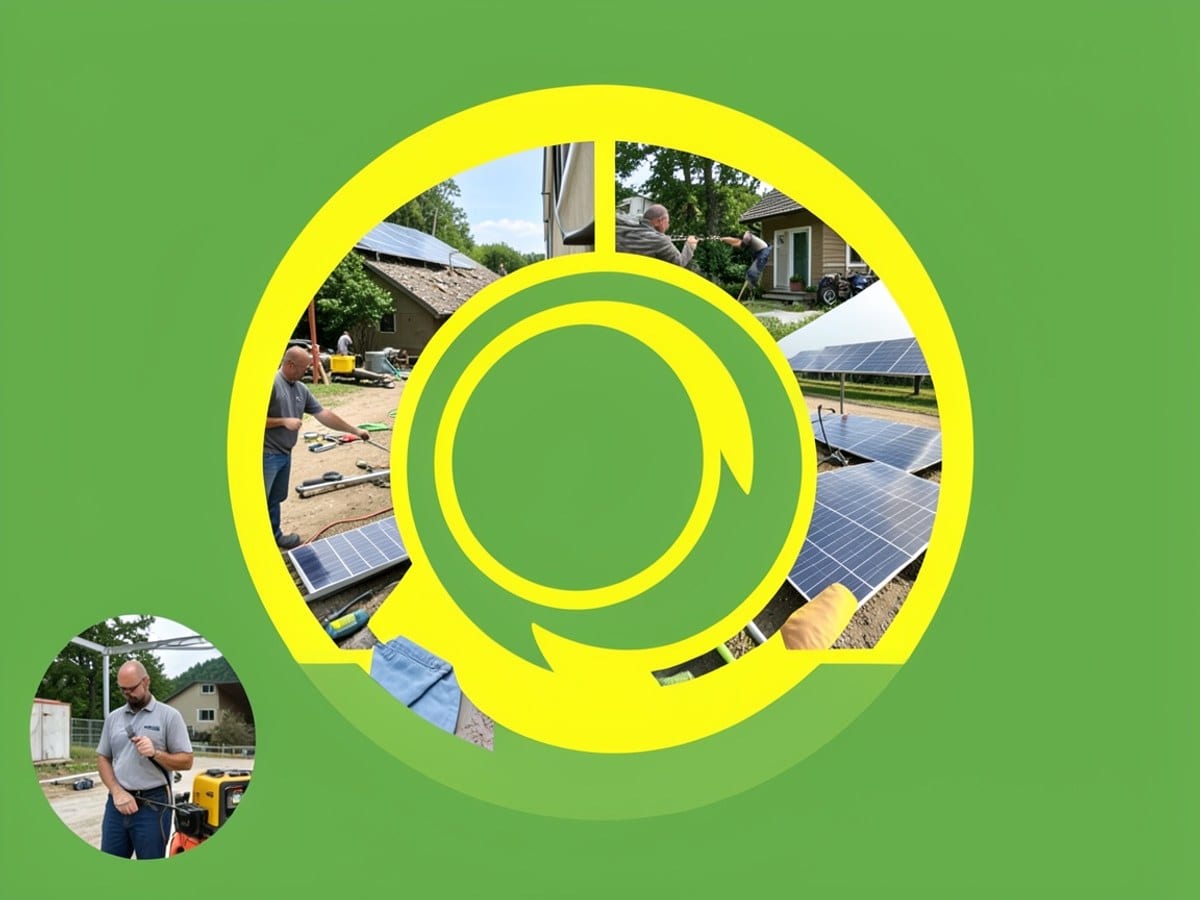 yellow circle with curved lines is positioned in the center of a green background, creating a simple yet striking design.
