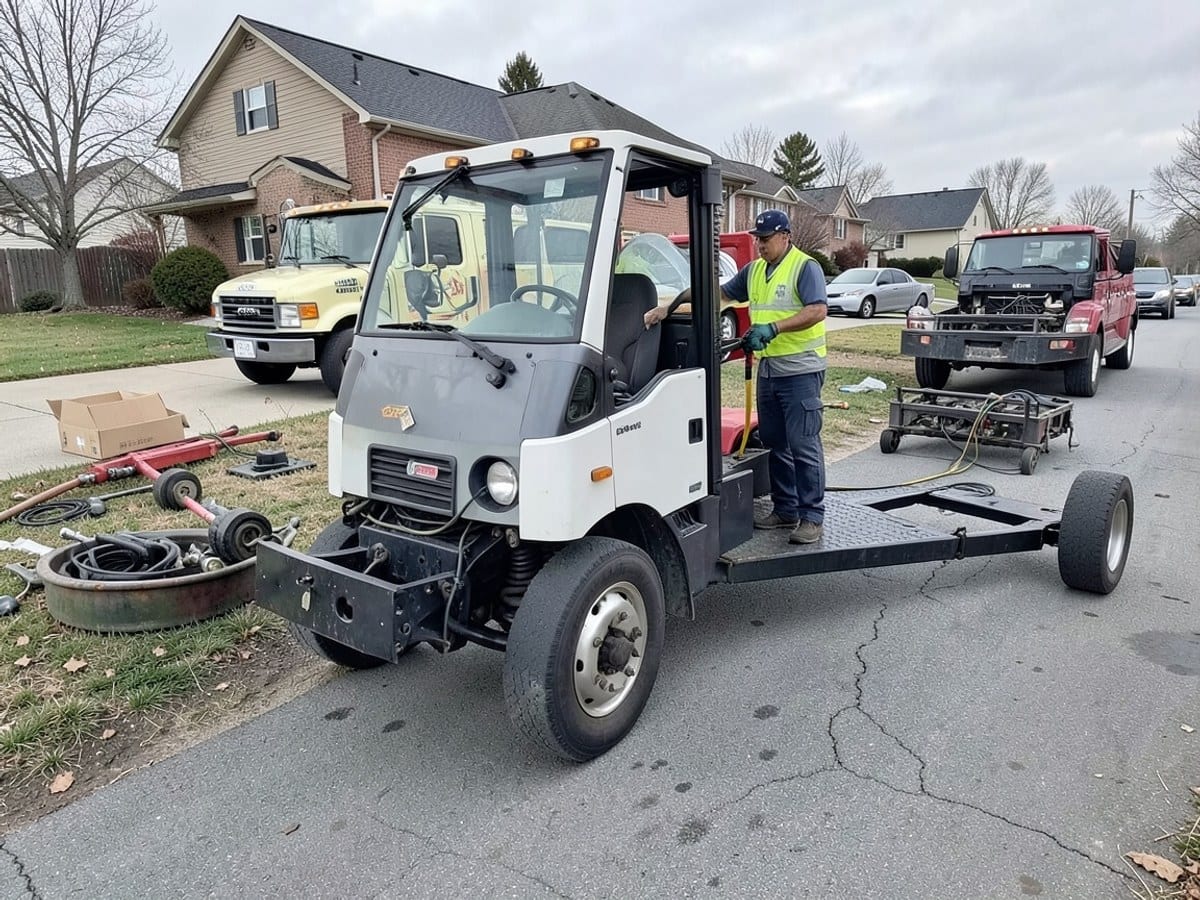 After the work: Flatbed Towing