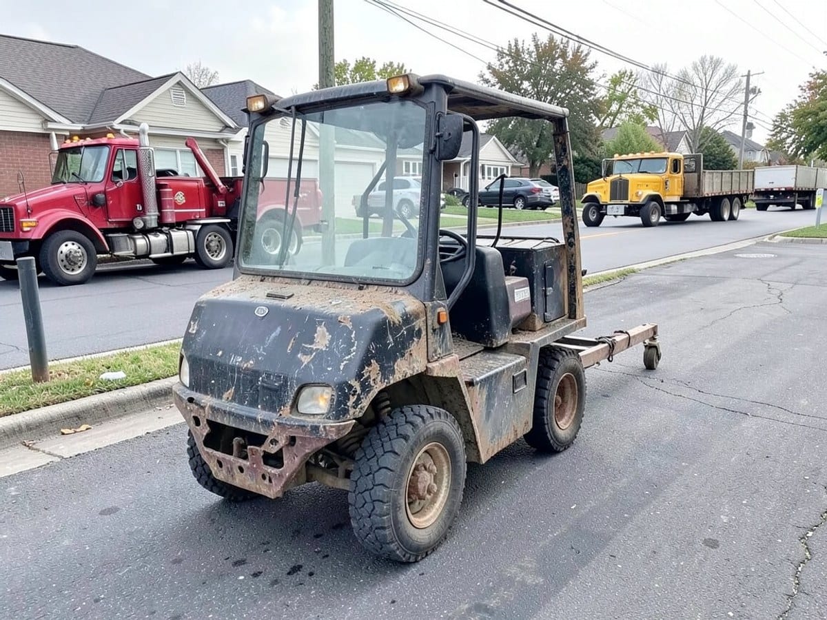 Before the work: Flatbed Towing