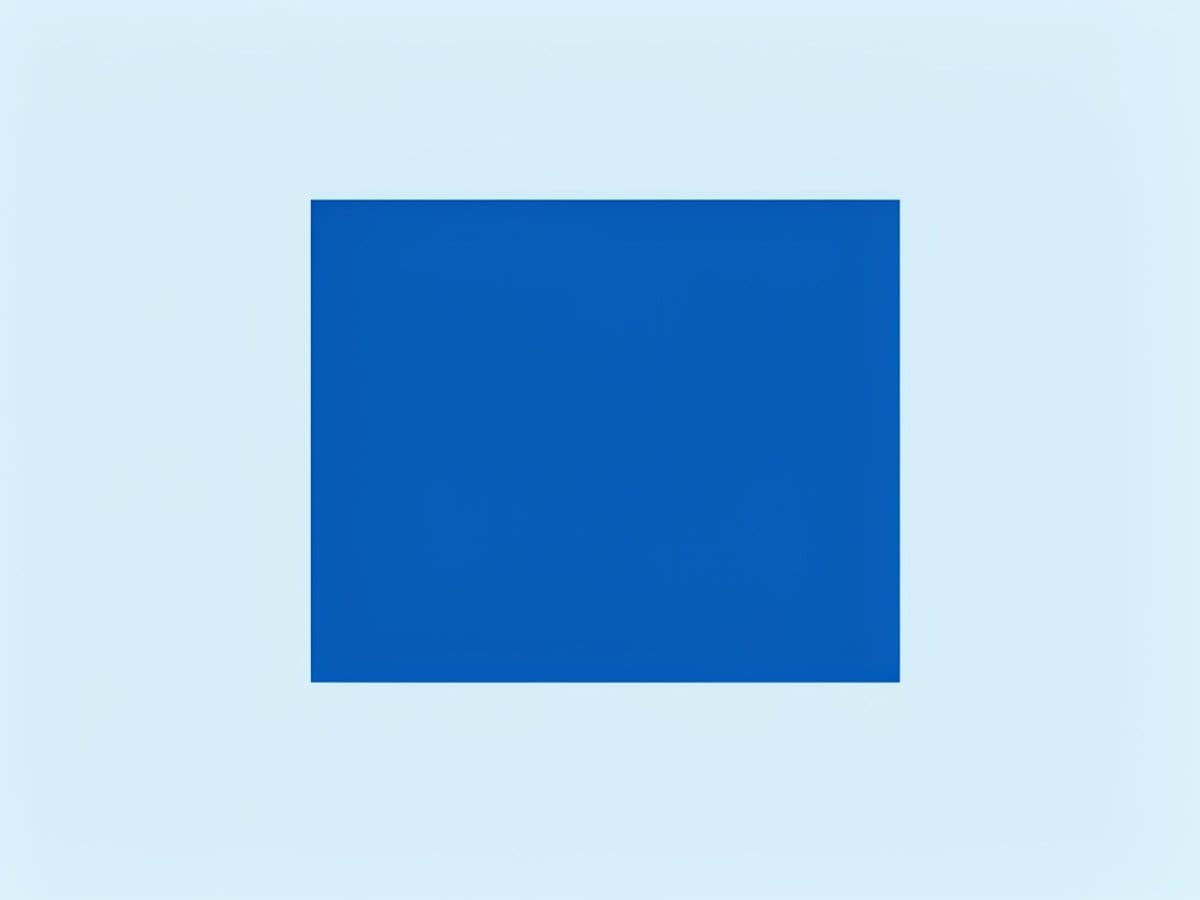 solid blue square is centered against a light blue background, creating a minimalist and harmonious composition.