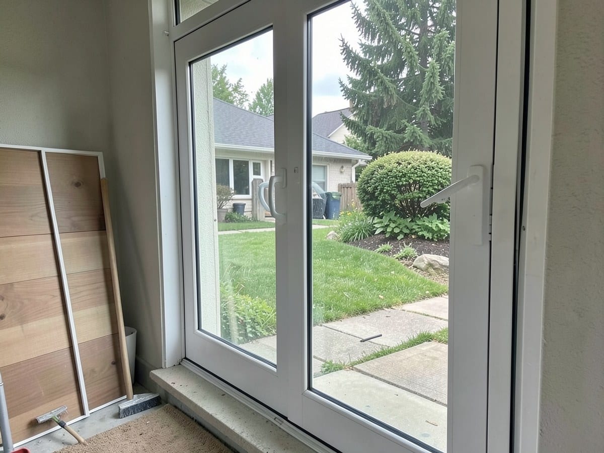 Clean glass doors on a home entry